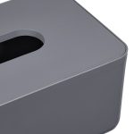 Cutie de servetele cu capac gri, din plastic/bambus, 10 x 23 x 13 cm, potrivita pentru baie si sufragerie - imagine 2