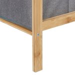 Raft de baie cu 2 cosuri de rufe, din bambus, 76 x 43 x 27 cm - imagine 6