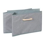 Raft de baie cu 2 cosuri de rufe, din bambus, 76 x 43 x 27 cm - imagine 7