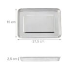 Set de 3 tavi din otel inoxidabil, medicale, argintiu, 2,5 x 21,5 x 15 cm, Relaxdays - imagine 4