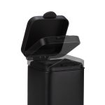 Cos de gunoi suspendat, 6 litrii, otel, 29,5 x 20 x 27 cm, negru - imagine 7