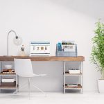 Organizator metalic pentru birou, 4 compartimente, gri, 26 x 45 x 18 cm - imagine 2