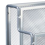 Organizator metalic pentru birou, 4 compartimente, gri, 26 x 45 x 18 cm - imagine 5