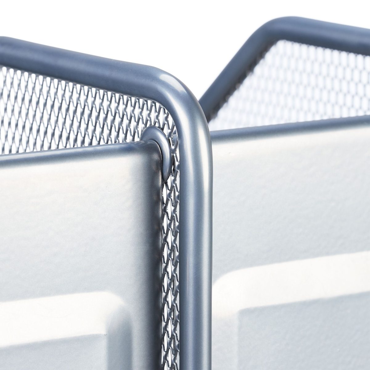 Organizator de birou cu 3 compartimente verticale, din otel, 31,5 x 24 x 29 cm, gri - imagine 4