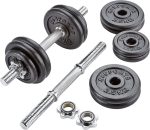 Set 2 gantere 30 kg, 30 mm, 8 x 2.5 kg / 4 x 1.25 kg, negru/argintiu - imagine 3