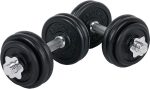 Set 2 gantere 30 kg, 30 mm, 8 x 2.5 kg / 4 x 1.25 kg, negru/argintiu