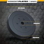 Set 4 x discuri greutate, plastic umplut cu ciment, diametru 26/31,5, negru - imagine 3