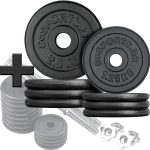 Set 2 gantere 30 kg, 30 mm, 8 x 2.5 kg / 4 x 1.25 kg, negru/argintiu - imagine 4