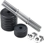 Set 2 gantere 30 kg, 30 mm, 8 x 2.5 kg / 4 x 1.25 kg, negru/argintiu - imagine 5