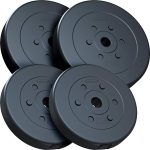 Set 4 x discuri greutate, plastic umplut cu ciment, diametru 26/31,5, negru
