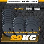 Set greutati haltera si gantere, 20/30 kg, argintiu/negru - imagine 4