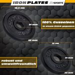 Set de gantere si haltere, cu valiza, 20 kg, 4x2,5 kg / 4x1,25 kg, 14 piese, negru - imagine 7