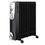 Calorifer electric cu ulei, 2500W, roti, 3 trepte de putere, senzor de inclinare, termostat, negru/gri