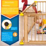 Tarc de joaca pliabil, 7,20 m, lemn, anti-alunecare, pentru copii si bebelusi, maro - imagine 5
