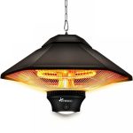 Incalzitor tavan infrarosu TRESKO 1200W cu telecomanda & LED, IP34, 3 trepte de putere