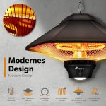 Incalzitor tavan infrarosu TRESKO 1200W cu telecomanda & LED, IP34, 3 trepte de putere - imagine 2