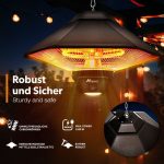Incalzitor tavan infrarosu TRESKO 1200W cu telecomanda & LED, IP34, 3 trepte de putere - imagine 4