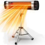 Incalzitor infrarosu TRESKO 2500W – cu telecomanda, 3 trepte, picior reglabil si suport perete