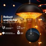 Incalzitor Infrarosu de Tavan 1500W cu Telecomanda si LED, IP34, Instant-Heat, interior/exterior - imagine 4