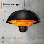 Incalzitor Infrarosu de Tavan 1500W cu Telecomanda si LED, IP34, Instant-Heat, interior/exterior - imagine 5