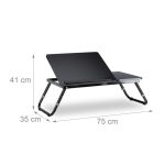 Stand multifunctional, pliabil, pentru laptop, tableta, citit si mic dejun, inaltime reglabila pe 2 niveluri, Relax Days, 75x35x41cm - imagine 3