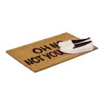 Covoras intrare Relaxdays, model-22, fibre de cocos, maro/Negru, 60 x 40 x 1.5 cm - imagine 2