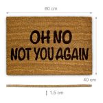 Covoras intrare Relaxdays, model-22, fibre de cocos, maro/Negru, 60 x 40 x 1.5 cm - imagine 3