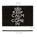Covoras intrare Relaxdays, model-23, fibre de cocos, Alb/Negru, 60 x 40 x 1.5 cm - imagine 4
