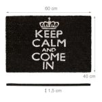 Covoras intrare, model-23, fibre de cocos, Alb/Negru, 60 x 40 x 1.5 cm - imagine 4