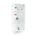 Dulap pentru medicamente, 4 rafturi, incuietoare cu cheie, metal/sticla, 57 x 27 x 12 cm