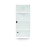 Dulap pentru medicamente, 4 rafturi, incuietoare cu cheie, metal/sticla, 57 x 27 x 12 cm - imagine 3