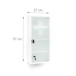 Dulap pentru medicamente, 4 rafturi, incuietoare cu cheie, metal/sticla, 57 x 27 x 12 cm - imagine 4