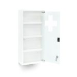 Dulap pentru medicamente, 4 rafturi, incuietoare cu cheie, metal/sticla, 57 x 27 x 12 cm - imagine 5