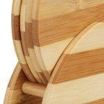 Set 4 tocatoare din bambus, 0.5 x 25 x 18 cm, cu suport, natur, RelaxDays - imagine 6