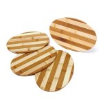 Set 4 tocatoare din bambus, 0.5 x 25 x 18 cm, cu suport, natur, RelaxDays - imagine 7