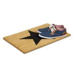 Covoras intrare Relaxdays, model-27, fibre de cocos, maro/Negru, 60 x 40 x 1.5 cm - imagine 3