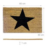 Covoras intrare Relaxdays, model-27, fibre de cocos, maro/Negru, 60 x 40 x 1.5 cm - imagine 4