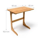 Masa pentru laptop/activitati zilnice, bambus, 62,5 x 60 x 40 cm - imagine 4