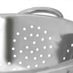 Set 4 boluri inox cu capac si o strecuratoare, Relaxdays, argintiu - imagine 5