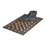 Covoras intrare Relaxdays, model-333, Fonta, maro inchis/bronz, 72 x 46 x 4 cm