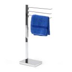 Suport prosoape tip stand, 3 brate mobile, otel, 78 x 18 x 28 cm