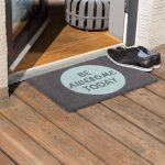 Covoras intrare Relaxdays, model-30, fibre de cocos, Gri/Turcoaz, 60 x 40 x 1.5 cm - imagine 2