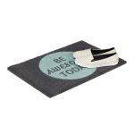Covoras intrare Relaxdays, model-30, fibre de cocos, Gri/Turcoaz, 60 x 40 x 1.5 cm - imagine 3