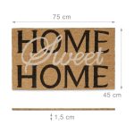 Covoras intrare Relaxdays, model-33, fibre de cocos, maro/Negru, 75 x 45 x 1.5 cm - imagine 4