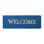 Covoras intrare Relaxdays, model-40, fibre de cocos, Albastru, 75 x 25 x 1.5 cm