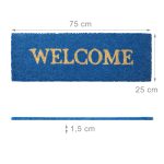 Covoras intrare Relaxdays, model-40, fibre de cocos, Albastru, 75 x 25 x 1.5 cm - imagine 4