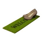 Covoras intrare Relaxdays, model-39, fibre de cocos, Verde, 75 x 25 x 1.5 cm - imagine 3