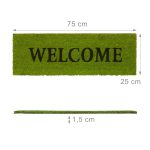 Covoras intrare Relaxdays, model-39, fibre de cocos, Verde, 75 x 25 x 1.5 cm - imagine 5