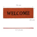 Covoras intrare Relaxdays, model-42, fibre de cocos, Caramiziu, 75 x 25 x 1.5 cm - imagine 2