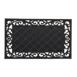 Covoras intrare Relaxdays, model-56, cauciuc, Negru, 75 x 45 x 1 cm